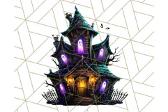 Haunted Houses Clipart PNG, Spooky Halloween Homes Product Image 5