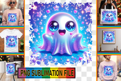 Whimsical TOTE BAG Art Ideas, 3D Cute Ghost Product Image 1