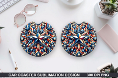 4th Of July Car Coaster Sublimation| 4th Of July Coaster PNG Product Image 1