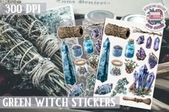 Witch sticker Sheet Green Magic Props Spell Herbs Halloween Product Image 1