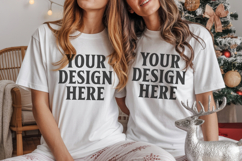 Christmas Bella Canvas 3001 Couple Mockup , BC3001 Couple mo Product Image 1