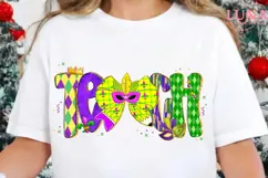 Preppy Teacher Marid Gras Coquette Bow Png, Mardi Gras Teach Product Image 1