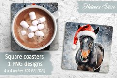 Christmas horse square coaster| Coaster sublimation| Bundle Product Image 11