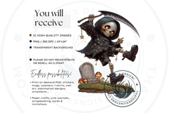 Kids Halloween cliparts, The grim reaper halloween character Product Image 2