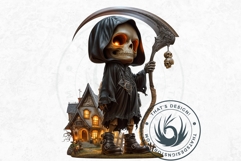 Kids Halloween cliparts, The grim reaper halloween character Product Image 4