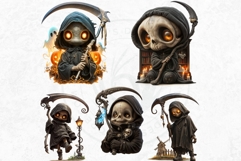 Kids Halloween cliparts, The grim reaper halloween character Product Image 5