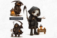 Kids Halloween cliparts, The grim reaper halloween character Product Image 8