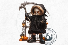 Kids Halloween cliparts, The grim reaper halloween character Product Image 9