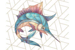 Stained Glass Sea Creatures PNG Clipart, Ocean Fantasy Product Image 5