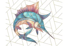 Stained Glass Sea Creatures PNG Clipart, Ocean Fantasy Product Image 5