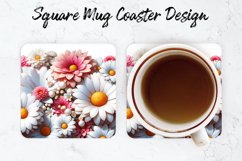 Flowers Mug coaster | Coaster | Sublimation Design Product Image 1
