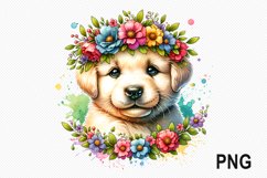 Dog Flowers Sublimation - Dog Flowers Clipart PNG Design Product Image 1