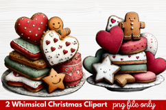 2 Whimsical Christmas Clipart | Cute Holiday PNG Set Product Image 1