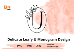 Delicate Leafy Monogram Design Product Image 1