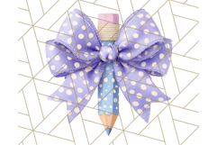 Chubby Pencil With Bows PNG Clipart, Cute School Supply Png Product Image 5