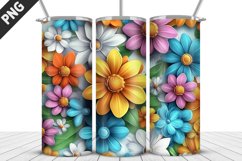 3D Flowers Tumbler Wrap | Sublimation Design | Tumble PNG Product Image 2