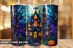 Stained Glass Halloween Tumbler 20 oz Skinny Tumbler Product Image 1
