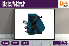 Halo &amp; Herb Boho Floral Monogram Product Image 1