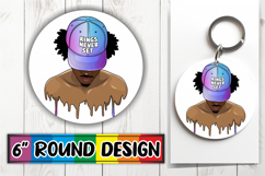 Cozy Keychain Round Design, Afro Mam Product Image 1