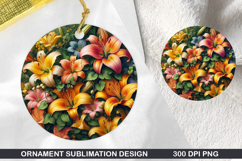 Flowers Stained Glass Ornament PNG, Digital Download File Product Image 1