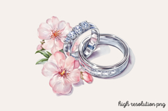 White Wedding Watercolor Clipart Bundle PNG Product Image 10