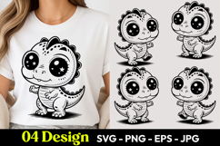 Cute Baby Dino SVG PNG Product Image 1