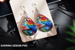 Stained Glass Macaw flowers Earring Design Product Image 1