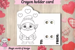 Valentine's Day Gnome Crayon Holder Card svg, paper cut Product Image 2