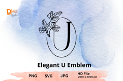 Elegant Emblem Monogram - Botanical Letter SVG | JPG | PNG Product Image 1