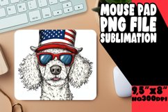 Dog with American Flag Sublimation Mouse Pad Design Product Image 1