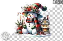 Christmas Snowman Sublimation - Clipart PNG Design Product Image 1
