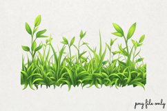 Watercolor Grass Borders Clipart PNG Product Image 1