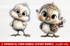Whimsical Farm Animal Clipart | Cute Farm Animals PNG Set Product Image 1