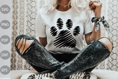 Retro Dog Paw SVG Design / Dog Mom Tshirt SVG Cut Files Product Image 1