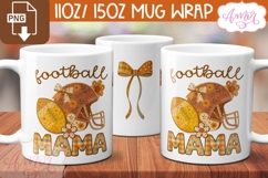 Football Mama mug wrap sublimation PNG, Fall Mug PNG Product Image 2