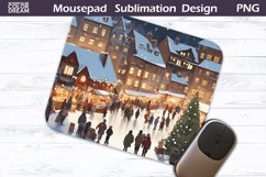 Christmas MousePad Sublimation | Winter Mouse Pad PNG Product Image 1