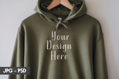 Olive Hoodie psd jpeg mockup Product Image 1
