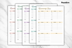 Weekly Running Log Tracker Editable Template 5 Colors Product Image 3