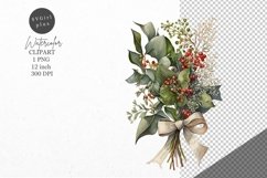 Christmas clipart, Mistletoe bouquet, Winter clipart Product Image 1