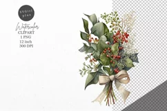 Christmas clipart, Mistletoe bouquet, Winter clipart Product Image 1