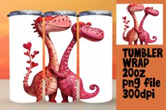 Dino Heart Sublimation Tumbler Wrap Product Image 1