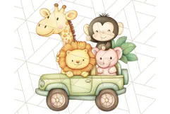 Jungle Safari Animals PNG Cute Pastel Wild Animal Clipart Product Image 5