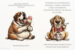 Whimsical Cats &amp; Ice Cream Clipart Product Image 2