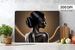 Afro Girl/Woman Melanin braided hair Cutting Board PNG Desig Product Image 1