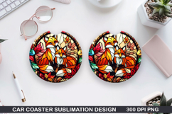 Foxes Wolves Car Coaster Sublimation| Foxes Coaster PNG Product Image 1
