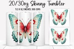 Butterfly Tumbler Design - Tumbler Sublimation PNG Design Product Image 1