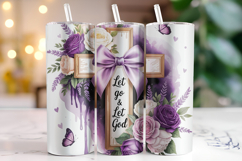 Let go &amp; Let god Tumbler Wrap | Sublimation | Tumblers Product Image 1