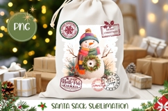 Cartoon Christmas Snowman Santa Sack Design, Snowman PNG Product Image 1