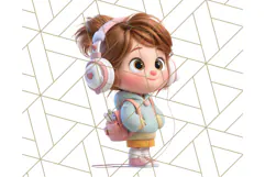 Kawaii City Girl PNG Clipart, Soft Dreamy Style Clip Art Product Image 5