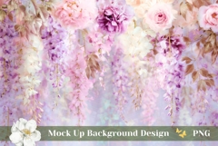 Floral Background Mockup, Wisteria Background PNG Product Image 1
